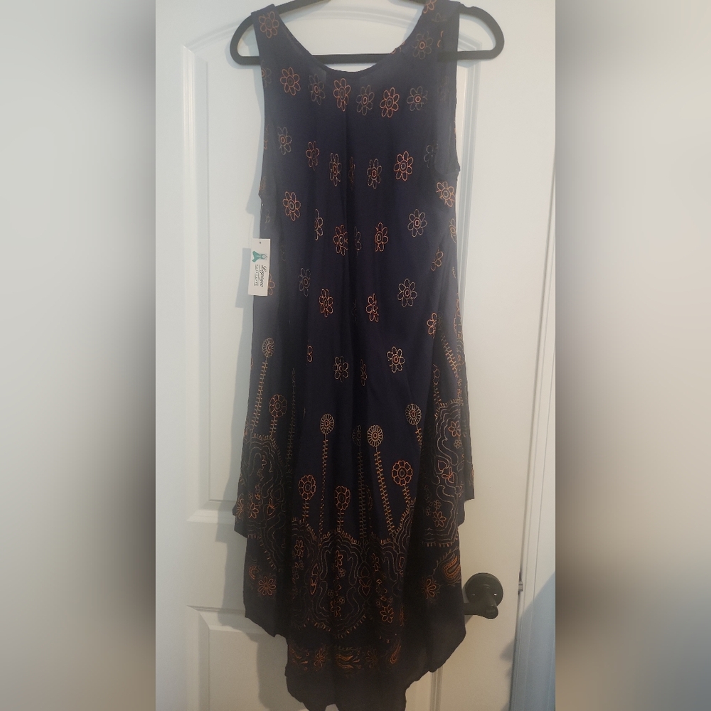 Sleeveless Boho Embroidered Dress –